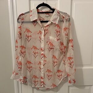 Broadway & Broome Sheer Floral Blouse